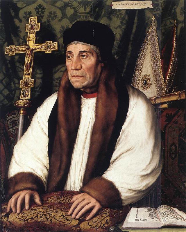 HOLBEIN, Hans the Younger Portrait of William Warham, Archbishop of Canterbury f Germany oil painting art